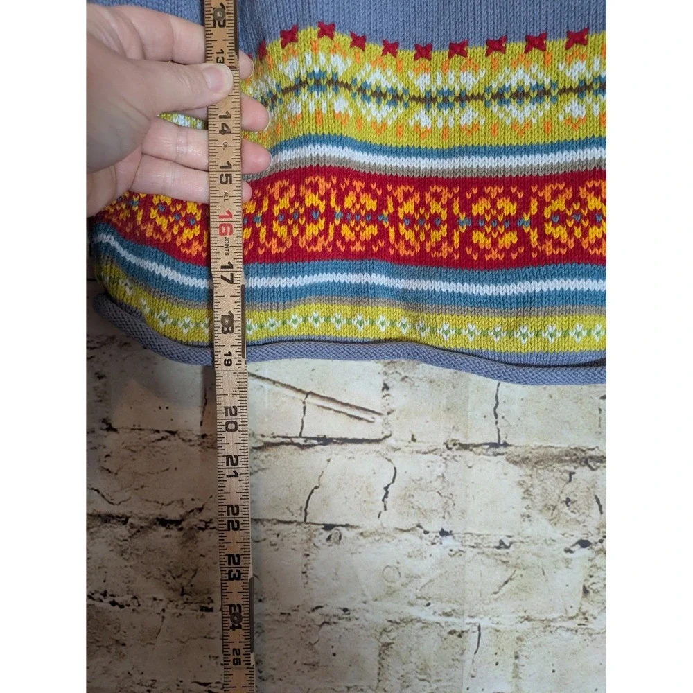 Hannah Anderson Roll Neck Sweater Girl's 10 Southwestern Dala Horse Print Peru
